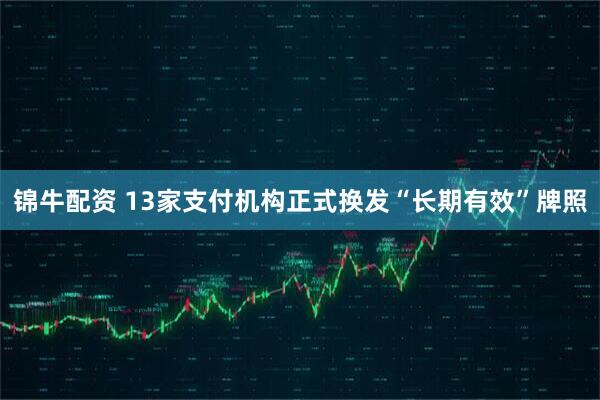 锦牛配资 13家支付机构正式换发“长期有效”牌照